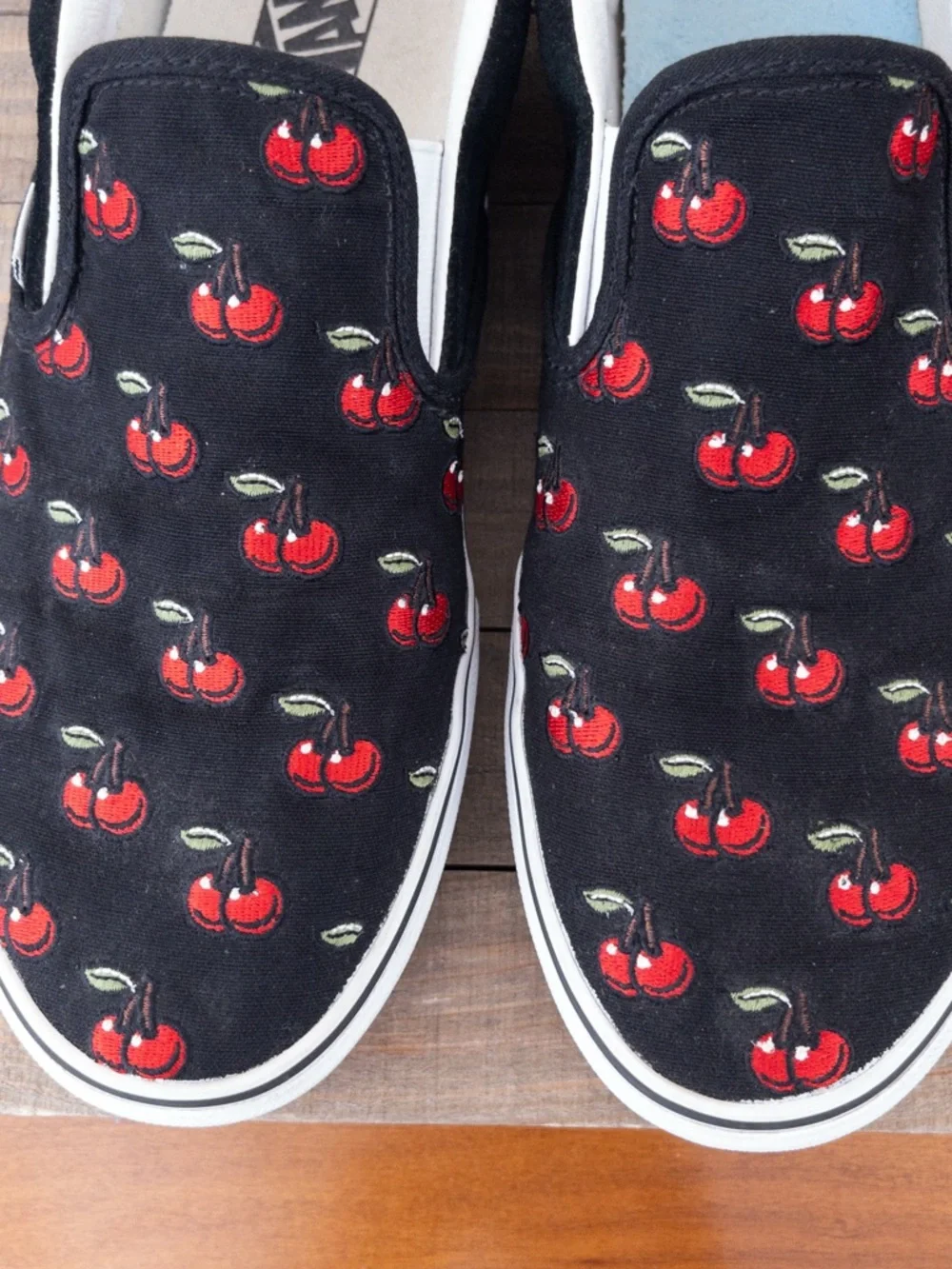 Vans Slip-On Sneakers with Red Cherry Print-Unisex
